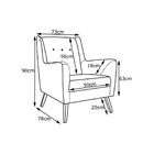 Poltrona Decorativa Sala De Estar Pés De Madeira Teresa Algod