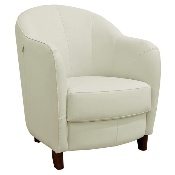 Poltrona Decorativa Sala De Estar Pés Madeira Kairós Couro Of