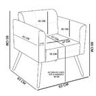 Poltrona Decorativa Sala De Estar Pés Palito Ana Suede Cinza