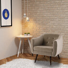 Poltrona Decorativa Sala De Estar Pés Palito Cuddle Veludo Fe