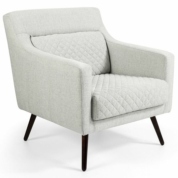 Poltrona Decorativa Sala De Estar Pés Palito Imbuia Mary Tres