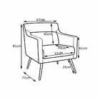 Poltrona Decorativa Sala De Estar Pés Palito Imbuia Mary Tres