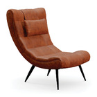 Poltrona Decorativa Sala De Estar Pés Palito Letty Pu Nozes G