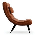 Poltrona Decorativa Sala De Estar Pés Palito Letty Pu Nozes G