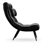 Poltrona Decorativa Sala De Estar Pés Palito Letty Pu Preto G