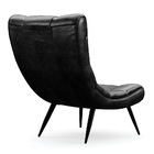 Poltrona Decorativa Sala De Estar Pés Palito Letty Pu Preto G