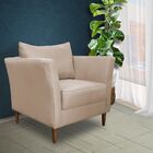 Poltrona Decorativa Sala De Estar Pés Palito Lubbock Couro Be