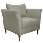 Poltrona Decorativa Sala De Estar Pés Palito Lubbock Couro Fe