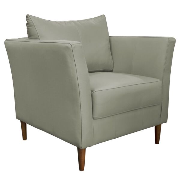 Poltrona Decorativa Sala De Estar Pés Palito Lubbock Couro Fe