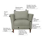 Poltrona Decorativa Sala De Estar Pés Palito Lubbock Couro Fe