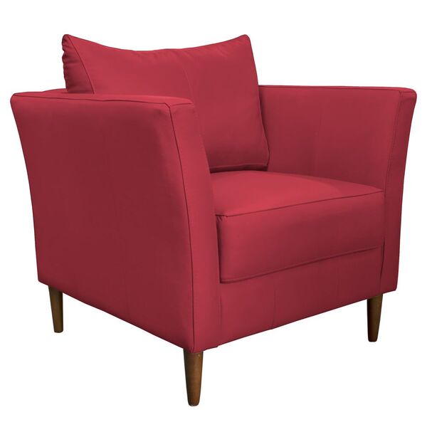 Poltrona Decorativa Sala De Estar Pés Palito Lubbock Couro Ve