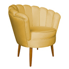 Poltrona Decorativa Sala De Estar Pétala Veludo Amarelo - Mon