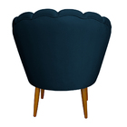 Poltrona Decorativa Sala De Estar Pétala Veludo Azul Marinho