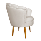 Poltrona Decorativa Sala De Estar Pétala Veludo Bege - Montan