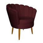 Poltrona Decorativa Sala De Estar Pétala Veludo Bordô - Monta