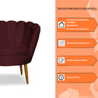 Poltrona Decorativa Sala De Estar Pétala Veludo Bordô - Monta