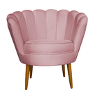 Poltrona Decorativa Sala De Estar Pétala Veludo Rosa - Montan