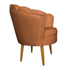 Poltrona Decorativa Sala De Estar Pétala Veludo Terracota - M