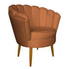 Poltrona Decorativa Sala De Estar Pétala Veludo Terracota - M