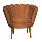 Poltrona Decorativa Sala De Estar Pétala Veludo Terracota - M