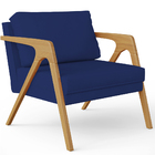 Poltrona Decorativa Sala De Estar Pietra Estrutura De Madeira