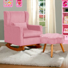 Poltrona Decorativa Sala De Estar Quarto Amamentação Mais Puf