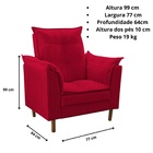 Poltrona Decorativa Sala De Estar Quarto Leitura Azera Suede