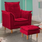 Poltrona Decorativa Sala De Estar Quarto Leitura Ibiza Suede