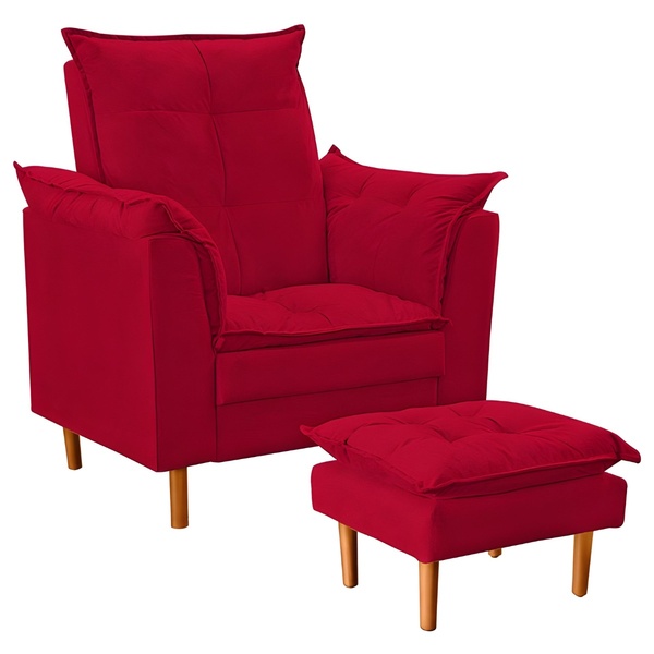 Poltrona Decorativa Sala De Estar Quarto Leitura Paris Suede