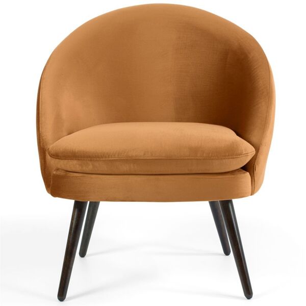 Poltrona Decorativa Sala De Estar Rebeca Veludo Telha G15 - G