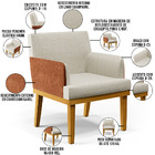 Poltrona Decorativa Sala De Estar Recepção Beatriz W01 Linho