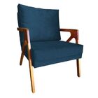 Poltrona Decorativa Sala De Estar Recepção Lucía Veludo Azul