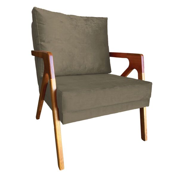 Poltrona Decorativa Sala De Estar Recepção Lucía Veludo Cappu