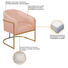 Poltrona Decorativa Sala De Estar Recepção Luiza Base De Ferr