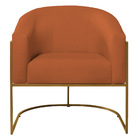 Poltrona Decorativa Sala De Estar Recepção Luiza Base De Ferr