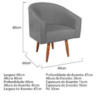 Poltrona Decorativa Sala De Estar Recepção Luiza Pés Palito S