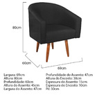 Poltrona Decorativa Sala De Estar Recepção Luiza Pés Palito S