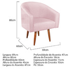 Poltrona Decorativa Sala De Estar Recepção Luiza Pés Palito S