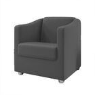 Poltrona Decorativa Sala De Estar Recepção Malu Suede Cinza