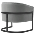 Poltrona Decorativa Sala De Estar Recepção Mavie Base De Ferr