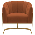 Poltrona Decorativa Sala De Estar Recepção Mavie Base De Ferr