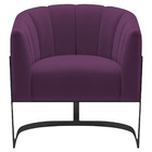 Poltrona Decorativa Sala De Estar Recepção Mavie Base De Ferr