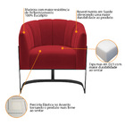 Poltrona Decorativa Sala De Estar Recepção Mavie Base De Ferr