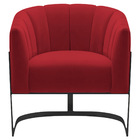 Poltrona Decorativa Sala De Estar Recepção Mavie Base De Ferr