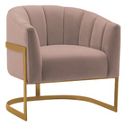 Poltrona Decorativa Sala De Estar Recepção Mavie Base De Ferr