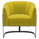 Poltrona Decorativa Sala De Estar Recepção Mavie Base De Ferr