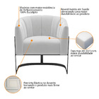 Poltrona Decorativa Sala De Estar Recepção Mavie Base De Ferr