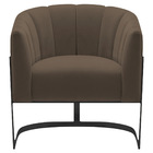 Poltrona Decorativa Sala De Estar Recepção Mavie Base De Ferr