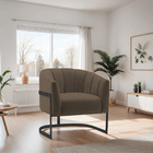 Poltrona Decorativa Sala De Estar Recepção Mavie Base De Ferr