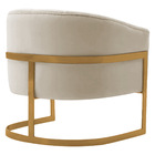 Poltrona Decorativa Sala De Estar Recepção Mavie Base De Ferr